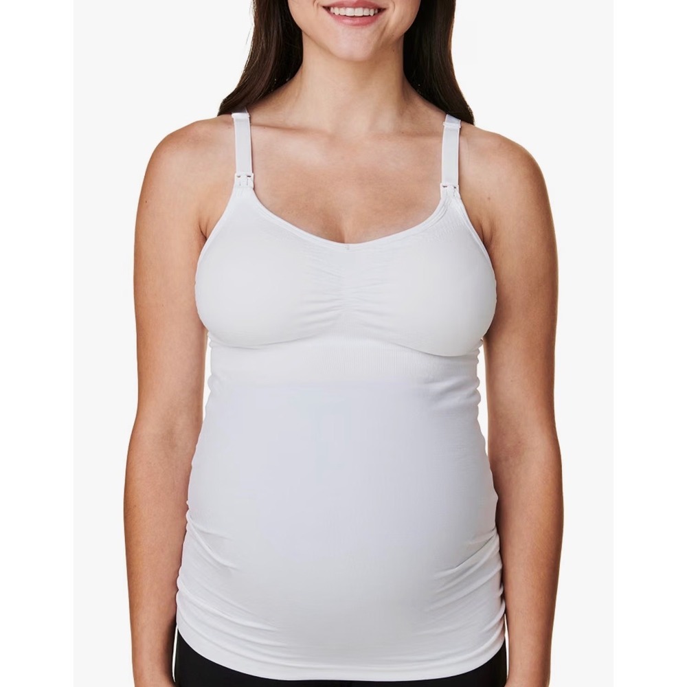 Bravado Nursing Cami White Seamless Maternity Tank 36 B/C